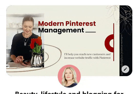 How to Do a Pinterest Profile Audit 6 Example of good video banner for Pinterest Profile for service provider