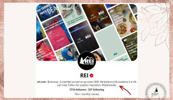 How to Do a Pinterest Profile Audit 4 add hashtag to profile description in Pinterest