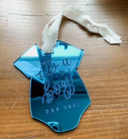 Expecting a baby announcement Christmas tree ornament