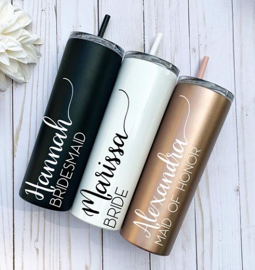 Personalized gift idea tumbler with the name on it