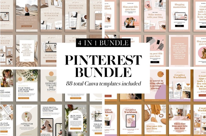 10 Best Canva Pinterest Template Bundles 6 4 in 1 Pinterest Template bundle