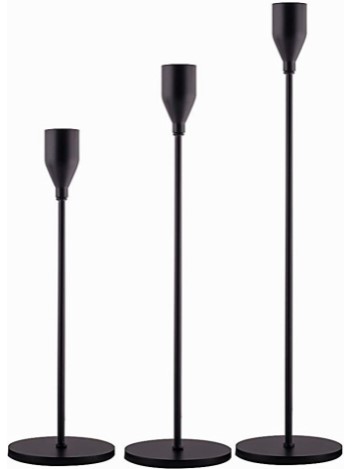 Black Candle Holders Set of 3