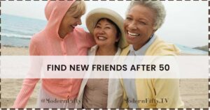 three middle-aged women smiling on the beach and post title How to find new friends after 50