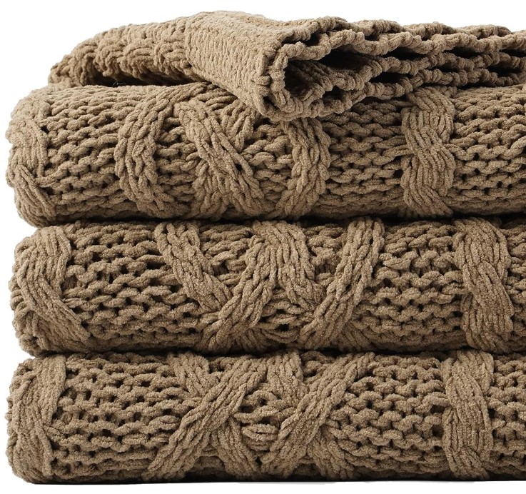 Camel Tan Throw Blanket
