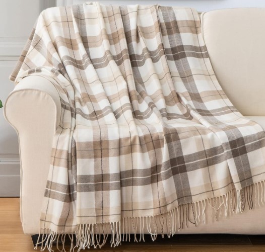 Fall Plaid Throw Blanket