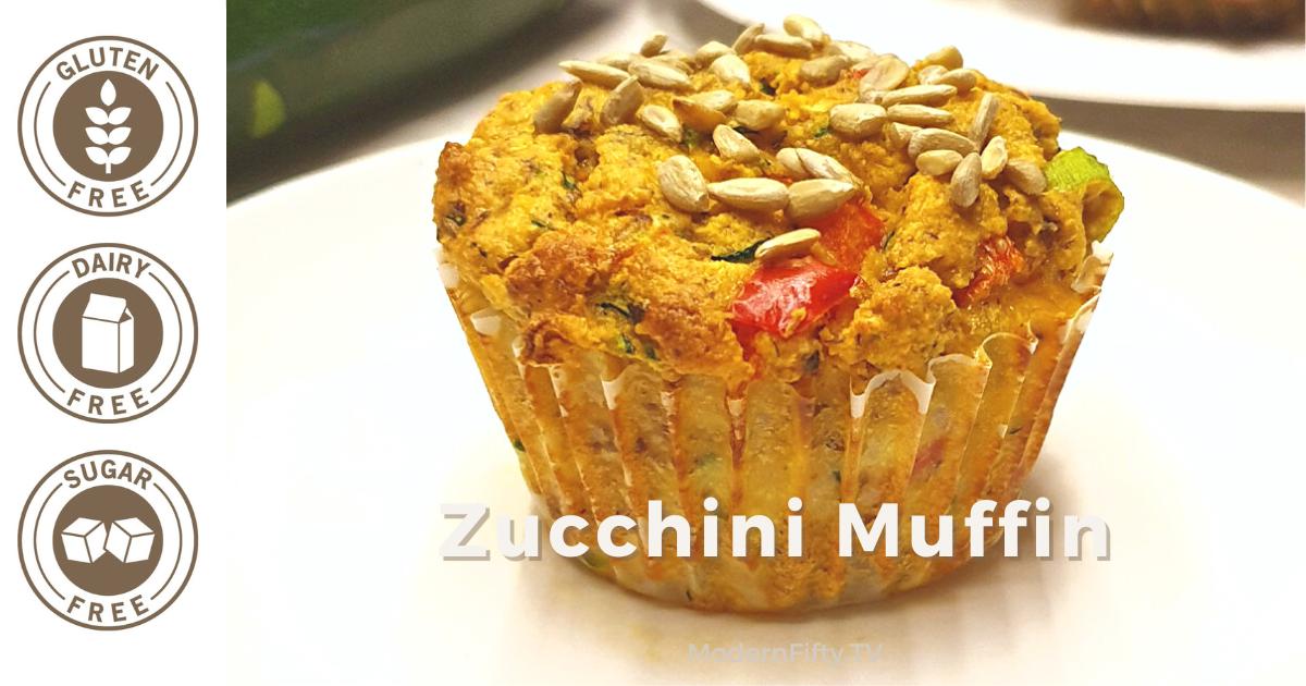 Photo of a delicious looking low carb savory zucchini muffin