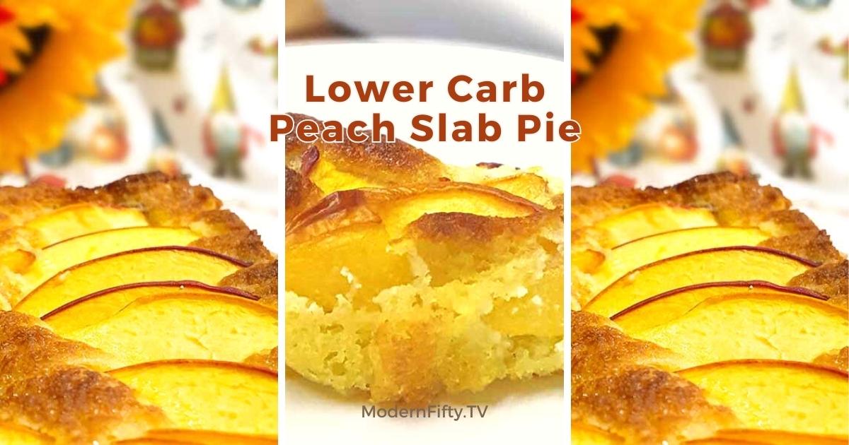 Image of a low carb peach slab pie for Keto diet