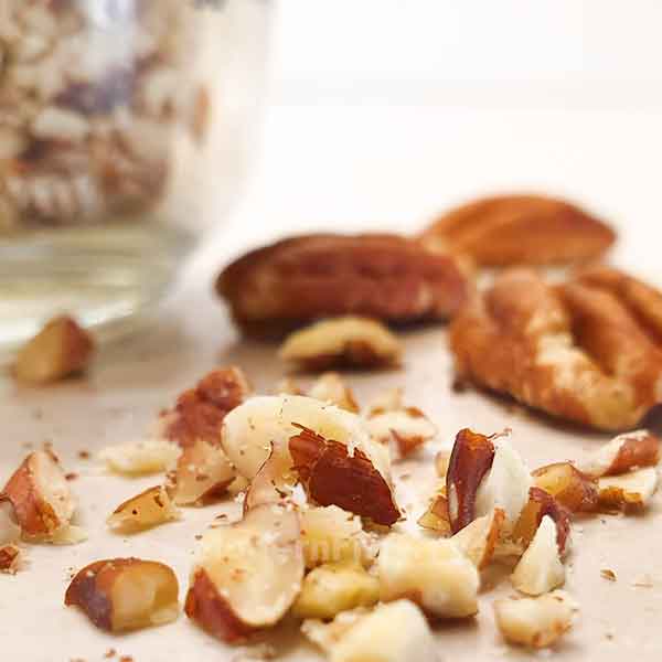 Keto Apple Cinnamon Pecan Muffins with Coconut Flour 6 chopped pecans