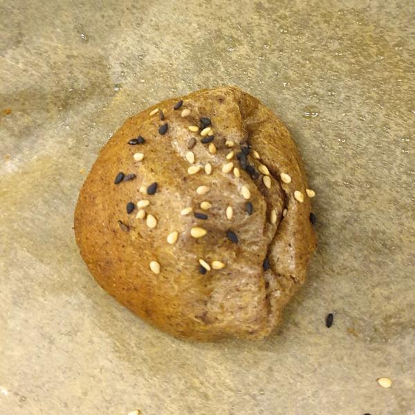 Easy Low Carb Homemade Buns (No Yeast) Perfect For One Or Two People. 7 deflated low carb bun made from psyllium husk
