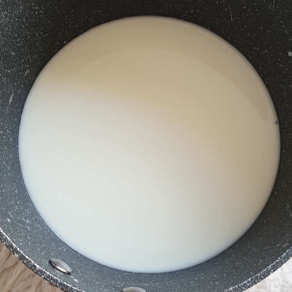 milk in saucepan
