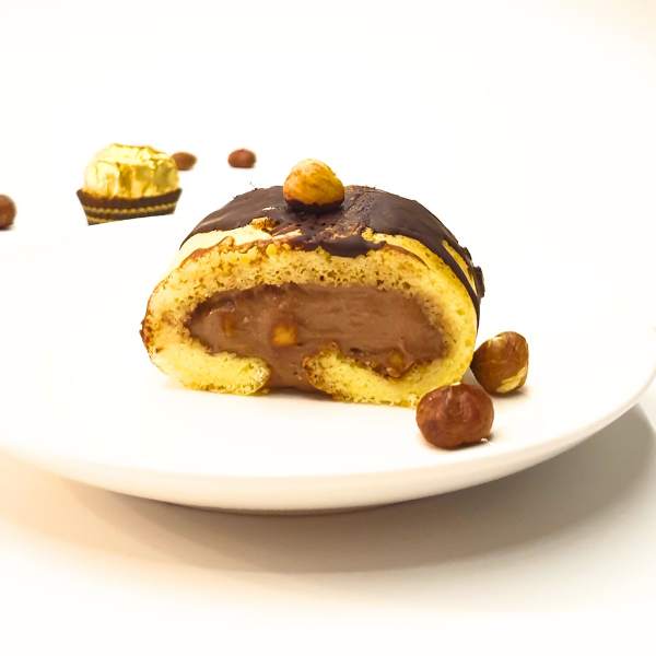 Easy Homemade Dark Chocolate Rocher Roll Cake - KETO