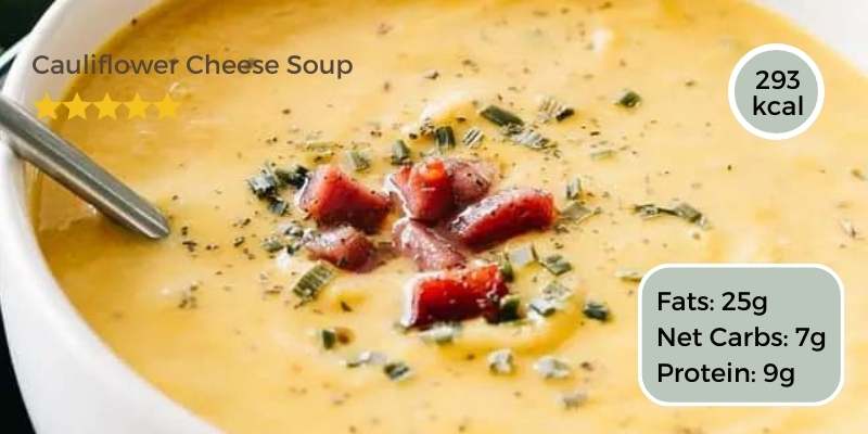 10+ Delicious Low-Carb Soup Recipes for Weight Loss 5 Cauliflower Cheese Soup low-carb low-calories keto in a bowl