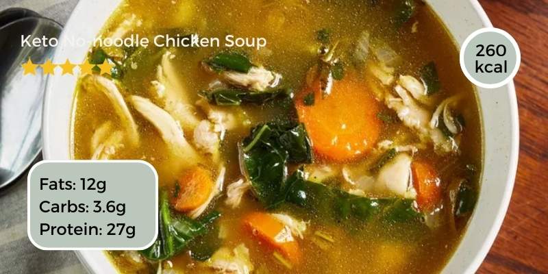 10+ Delicious Low-Carb Soup Recipes for Weight Loss 6 no noodle chicken soup in a bowl
