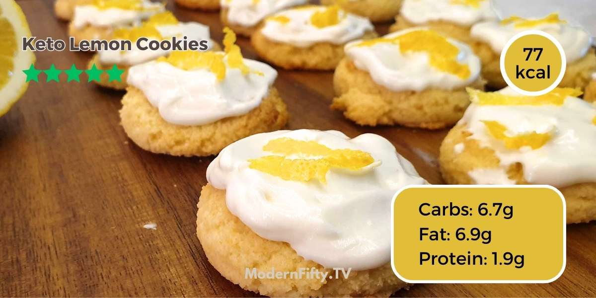 keto lemon cookies on a wooden board